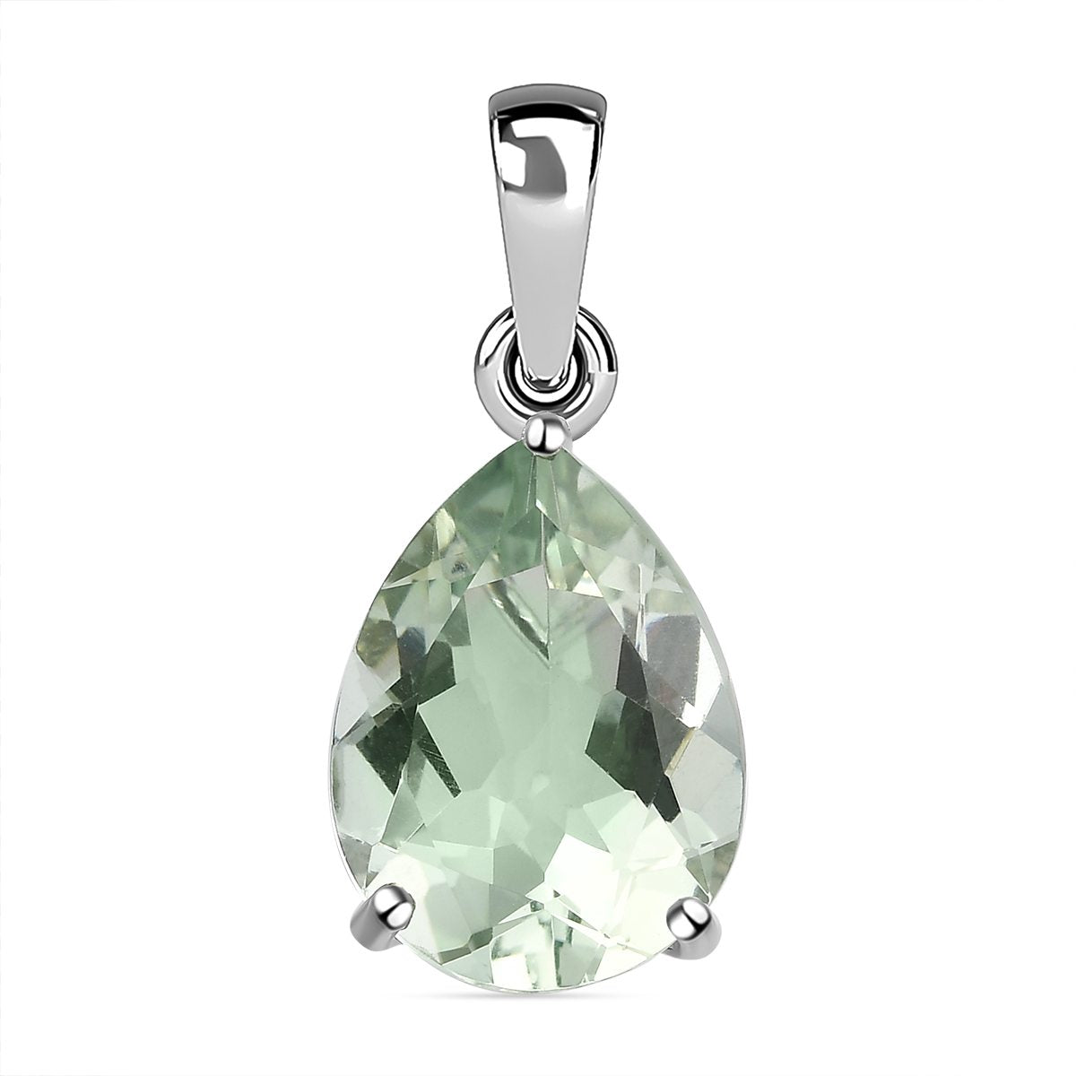 Grüner Amethyst Anhänger, 925 Silber platiniert ca. 7,53 ct