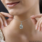 Grüner Amethyst Anhänger, 925 Silber platiniert ca. 7,53 ct