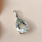 Grüner Amethyst Anhänger, 925 Silber platiniert ca. 7,53 ct