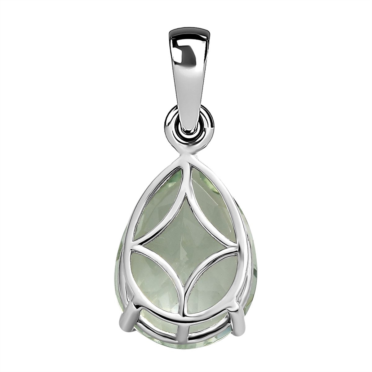 Grüner Amethyst Anhänger, 925 Silber platiniert ca. 7,53 ct