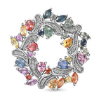 Mehrfarbiger Saphir-Anhänger, 925 Silber platiniert ca. 3,59 ct