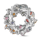 Mehrfarbiger Saphir-Anhänger, 925 Silber platiniert ca. 3,59 ct