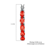 Padparadscha Triplette Quarz-Creolen, 925 Silber platiniert ca. 9.52 ct