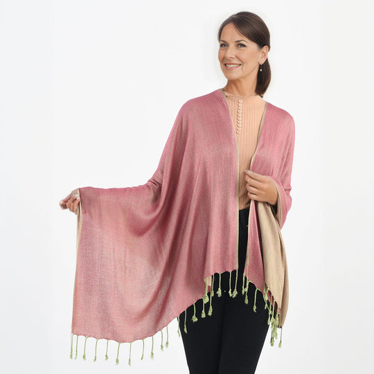 Superweicher doppelgewebter Schal, 70x170 cm, rosa