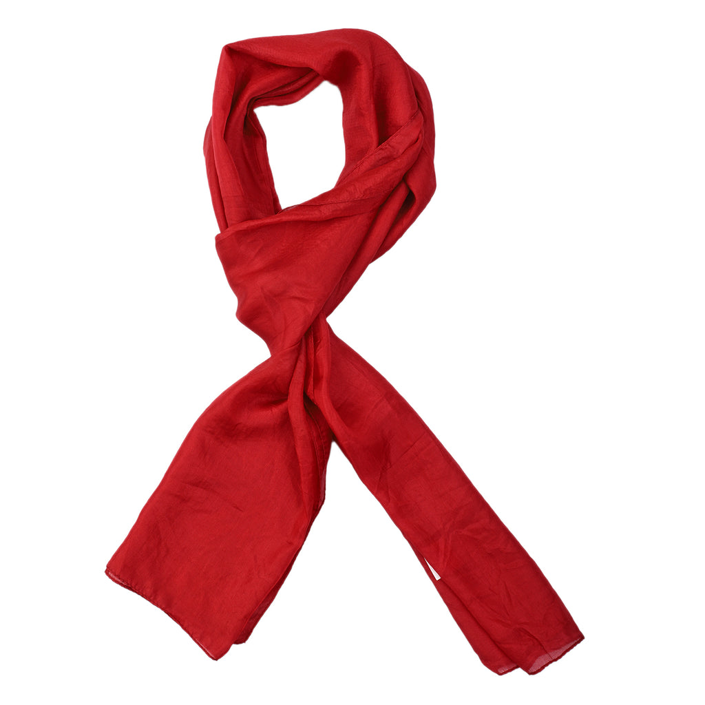 100% natürlicher Satin Seiden Schal, 48x160 cm, Rot