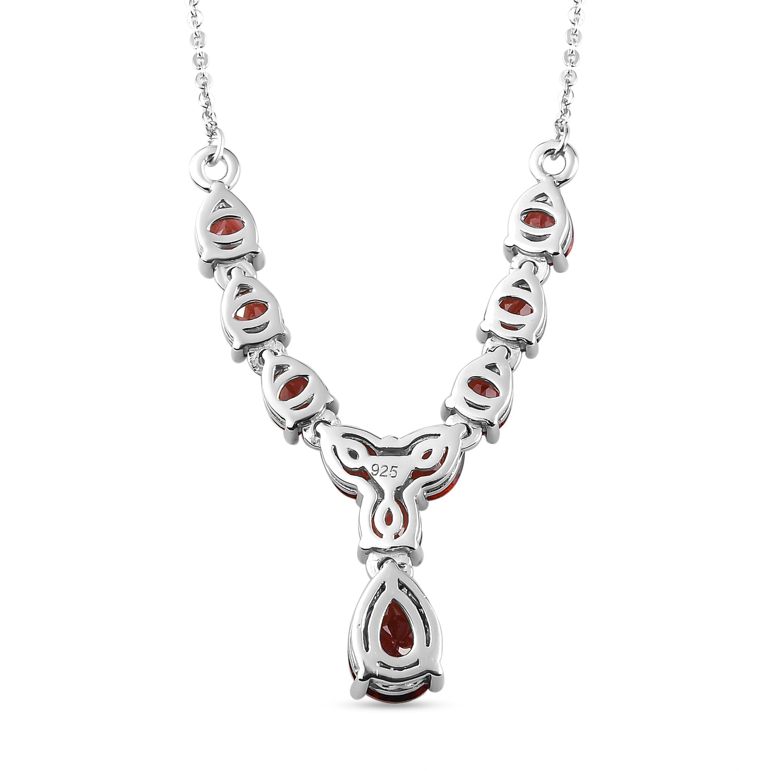 Natürliche Mosambik Granat-Halskette, ca. 45 cm, 925 Silber platiniert ca. 4.75 ct