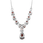 Natürliche Mosambik Granat-Halskette, ca. 45 cm, 925 Silber platiniert ca. 4.75 ct