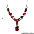 Natürliche Mosambik Granat-Halskette, ca. 45 cm, 925 Silber platiniert ca. 4.75 ct