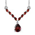 Natürliches Mosambik Granat-Collier, ca. 45 cm, 925 Silber platiniert ca. 4.54 ct