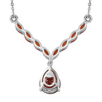 Natürliches Mosambik Granat-Collier, ca. 45 cm, 925 Silber platiniert ca. 4.54 ct