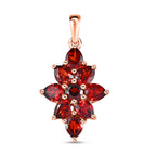 Natürlicher Mosambik Granat-Anhänger, 925 Silber rosévergoldet ca. 3.63 ct