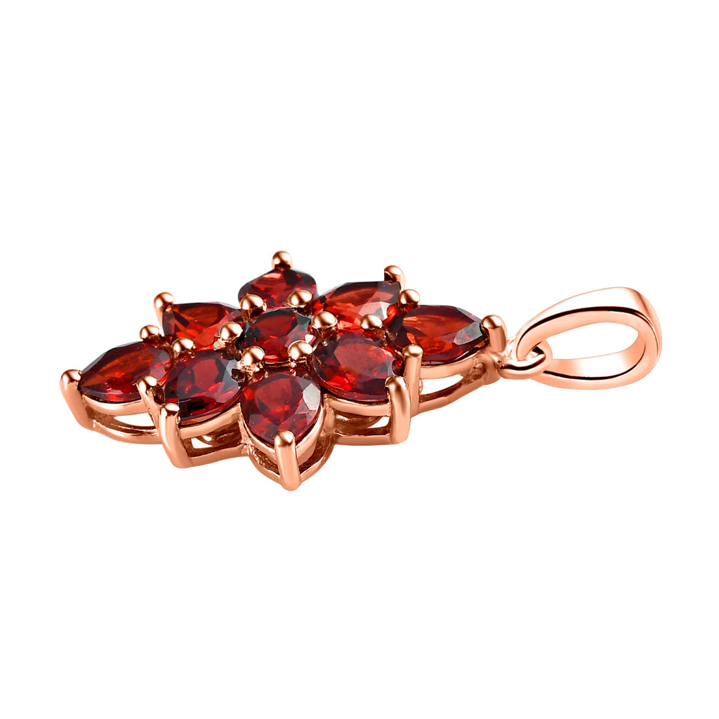 Natürlicher Mosambik Granat-Anhänger, 925 Silber rosévergoldet ca. 3.63 ct