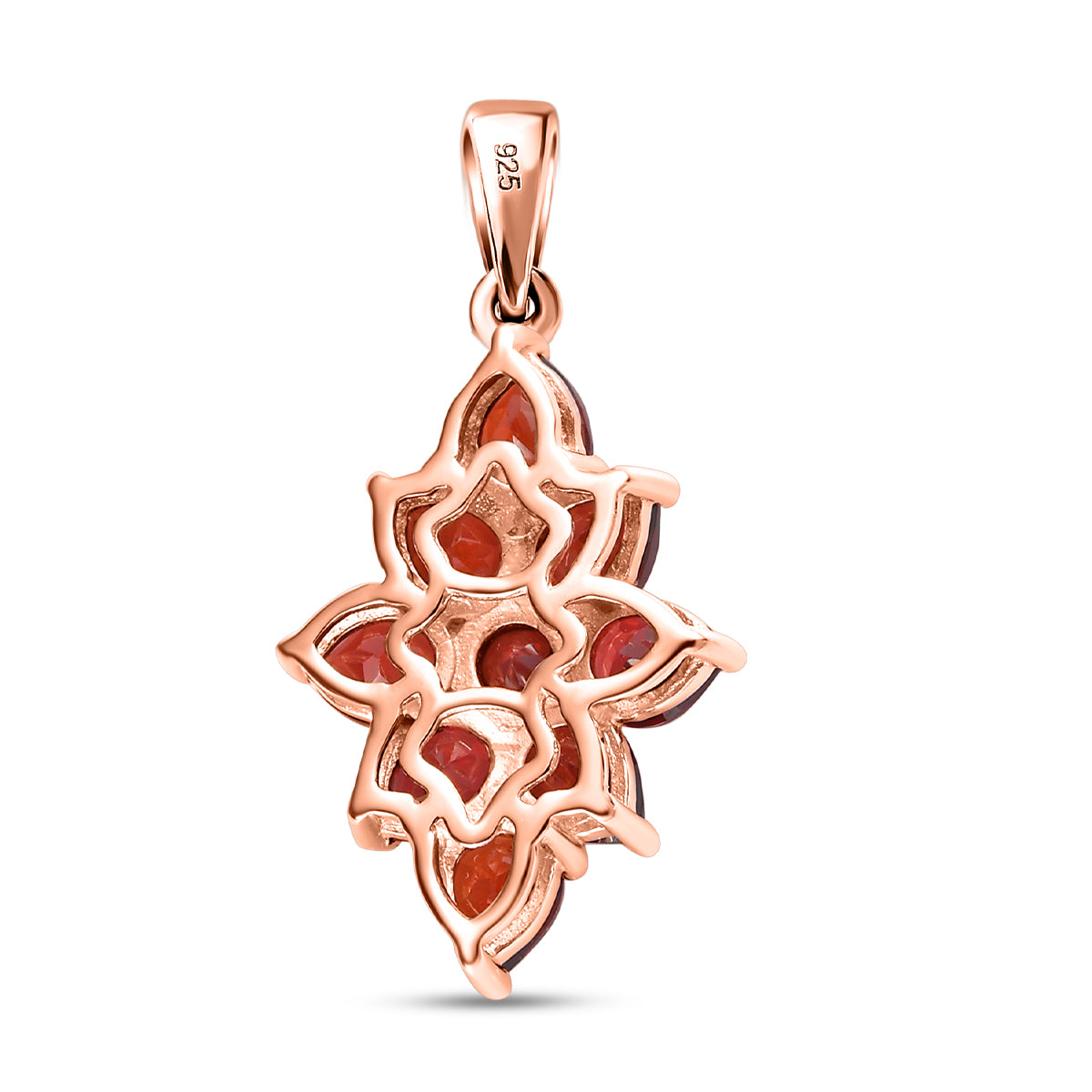 Natürlicher Mosambik Granat-Anhänger, 925 Silber rosévergoldet ca. 3.63 ct