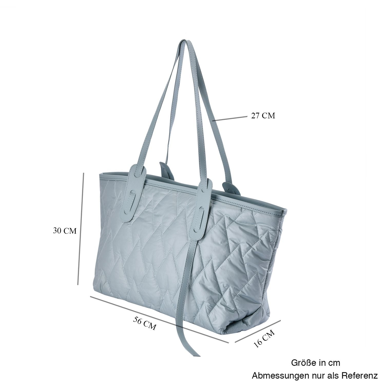 Geräumige & leichte Tote Bag mit Schultergurt, 56x30x16cm, Blau