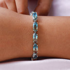 Aqua Terra Costa Quarz Armband, ca. 20 cm, 925 Silber platiniert ca. 39.09 ct