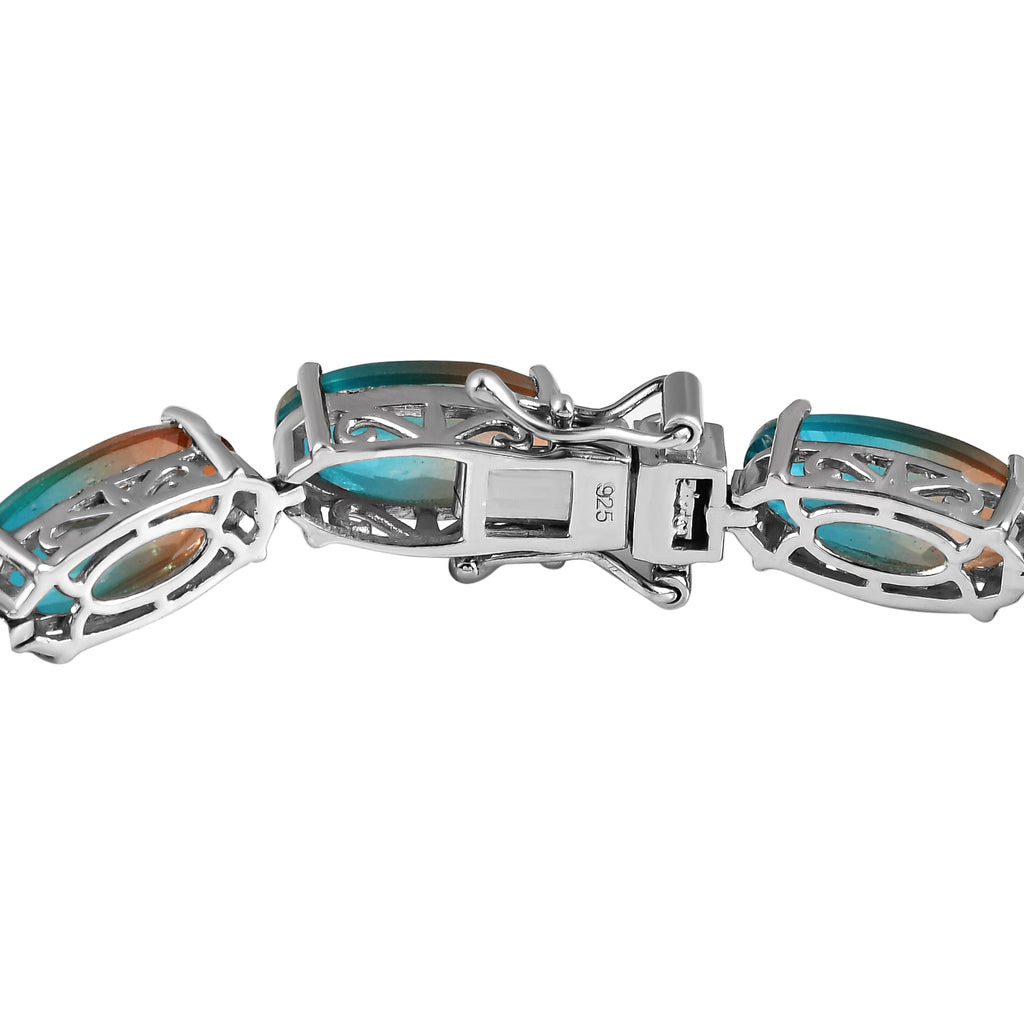 Aqua Terra Costa Quarz Armband, ca. 20 cm, 925 Silber platiniert ca. 39.09 ct