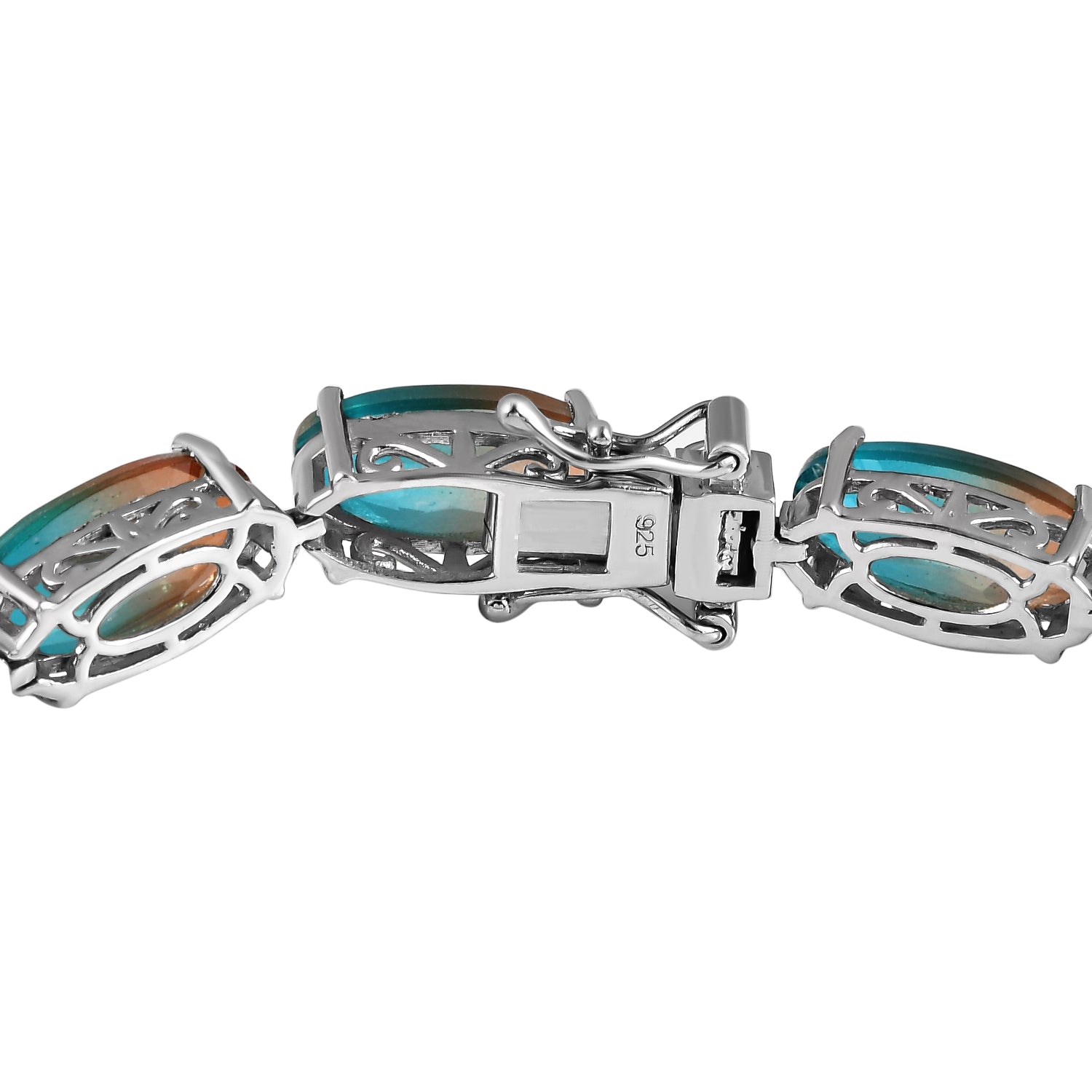 Aqua Terra Costa Quarz Armband, ca. 20 cm, 925 Silber platiniert ca. 39.09 ct