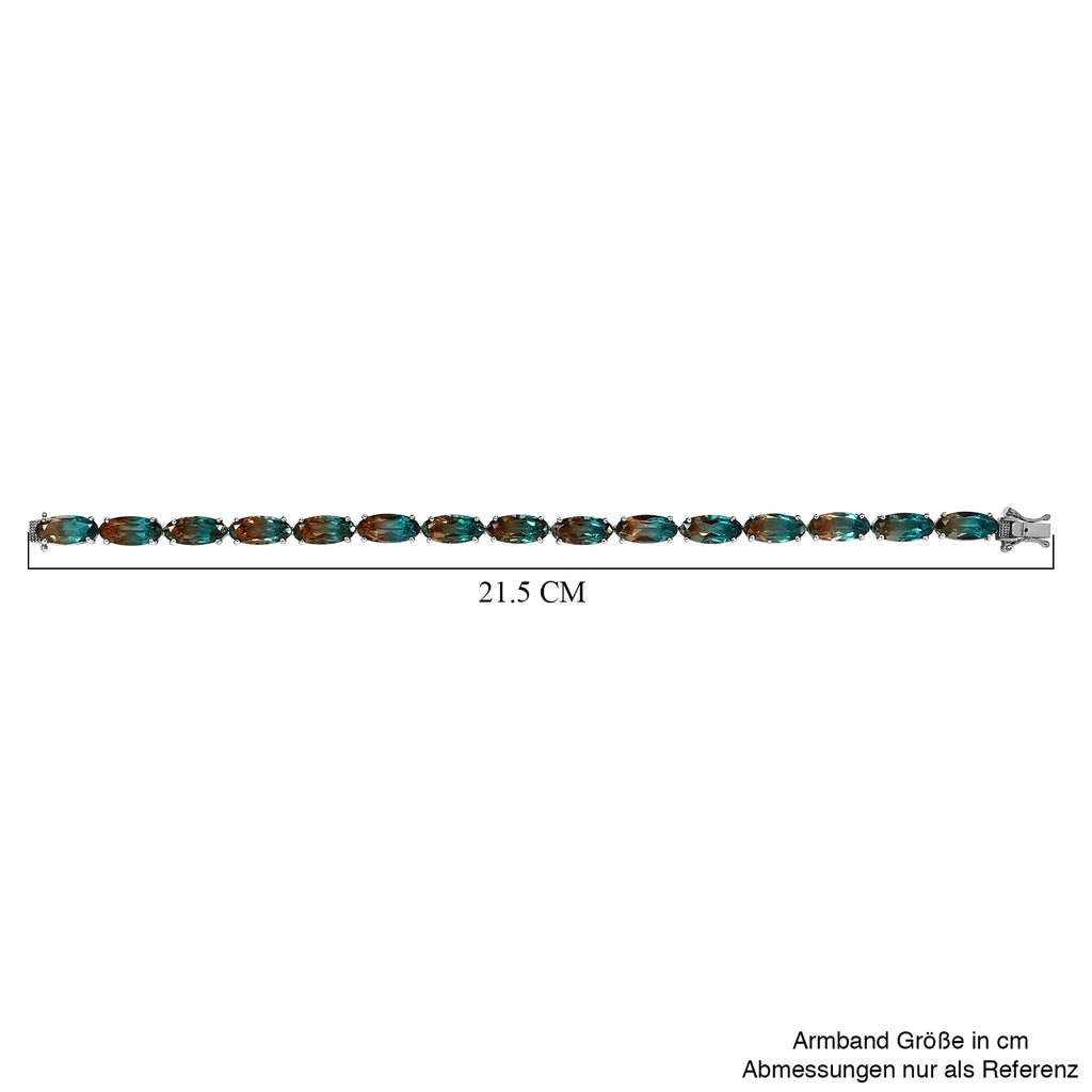 Aqua Terra Costa Quarz Armband, ca. 20 cm, 925 Silber platiniert ca. 39.09 ct