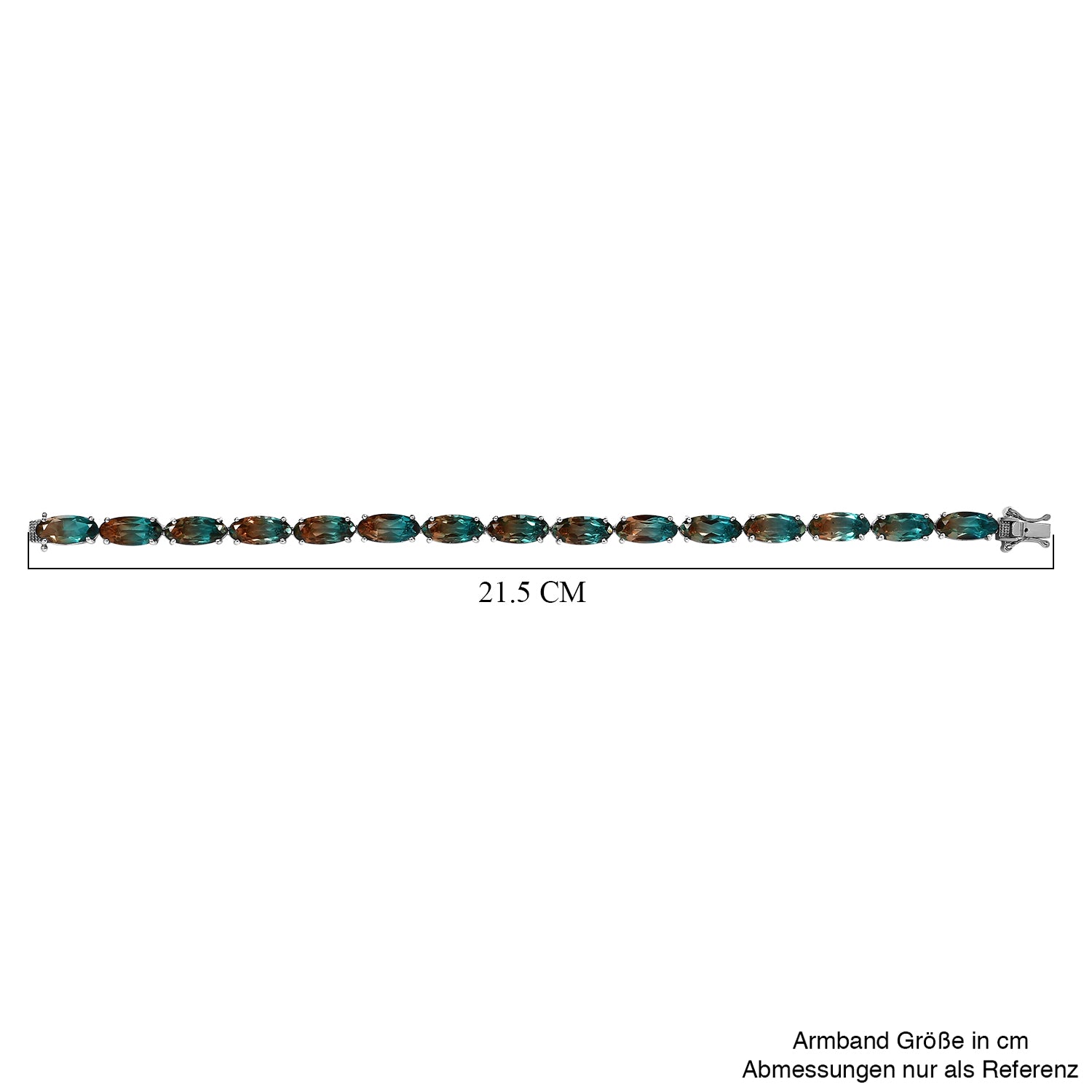 Aqua Terra Costa Quarz Armband, ca. 20 cm, 925 Silber platiniert ca. 39.09 ct