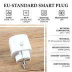 EU-Standard Smart Plug zum Überwachen des Stromverbrauchs per App, 5x5x8.7cm