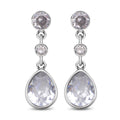 Weiße Zirkonia Ohrringe, Edelstahl ca. 12.40 ct
