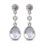 Weiße Zirkonia Ohrringe, Edelstahl ca. 12.40 ct