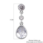 Weiße Zirkonia Ohrringe, Edelstahl ca. 12.40 ct