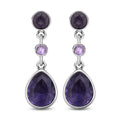 Lila Zirkonia Ohrringe, 316L Edelstahl ca. 12.40 ct