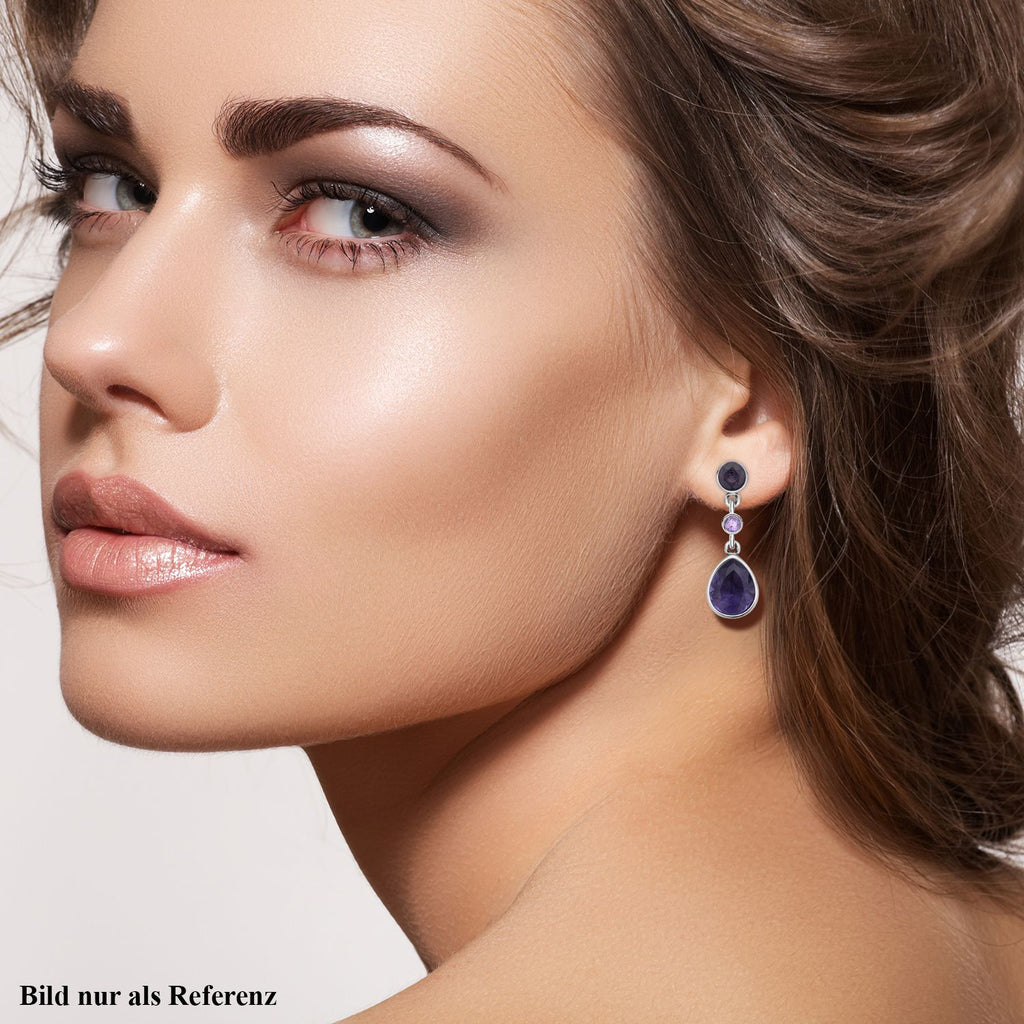 Lila Zirkonia Ohrringe, Edelstahl ca. 12,40 ct