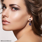 Lila Zirkonia Ohrringe, Edelstahl ca. 12,40 ct
