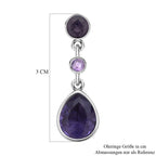 Lila Zirkonia Ohrringe, Edelstahl ca. 12,40 ct