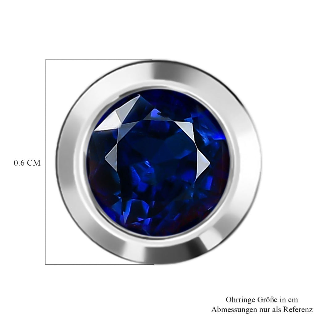 Kaschmir Kyanit Ohrringe, 925 Silber platiniert ca. 1.38 ct