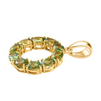 Natürlicher, grüner Apatit-Anhänger, 925 Silber vergoldet ca. 3.93 ct