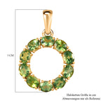 Natürlicher, grüner Apatit-Anhänger, 925 Silber vergoldet ca. 3.93 ct
