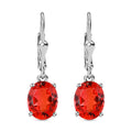 Padparadscha Triplette Quarz-Ohrringe, 925 Silber platiniert ca. 3.93 ct