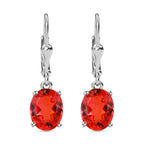 Padparadscha Triplette Quarz-Ohrringe, 925 Silber platiniert ca. 3.93 ct