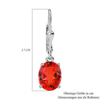 Padparadscha Triplette Quarz-Ohrringe, 925 Silber platiniert ca. 3.93 ct