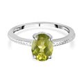 Peridot-Ring, 925 Silber (Größe 16.00) ca. 1,28 ct