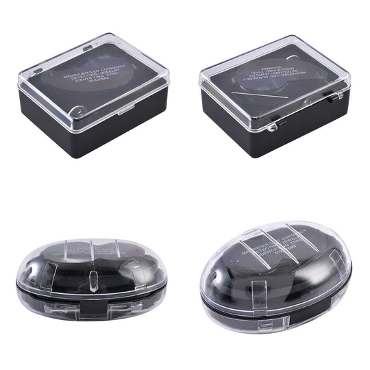 2er Set Juwelier Lupe mit LED- und UV Licht, 40x und 30x Linse, 6.5x3x3cm, schwarz