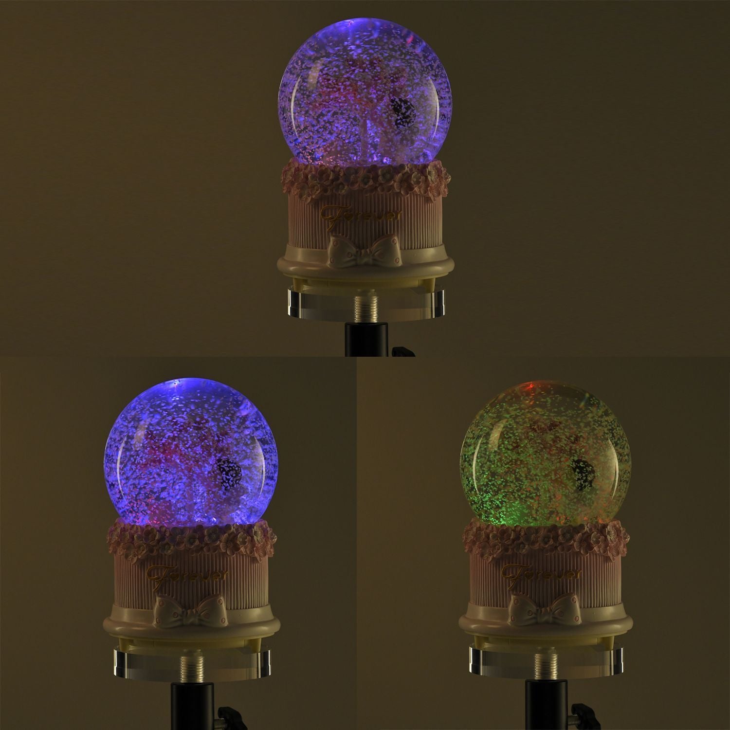 Schneekugel mit Musik, Der Wunschbaum und das Mädchen, 11x15.5cm, lila