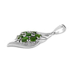 Natürlicher Chromdiopsid-Anhänger, 925 Silber platiniert ca. 1,65 ct