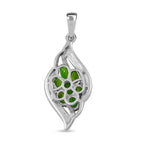 Natürlicher Chromdiopsid-Anhänger, 925 Silber platiniert ca. 1,65 ct
