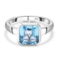 Himmelblauer Topas Ring, 925 Silber platiniert (Größe 18.00) ca. 4.35 ct