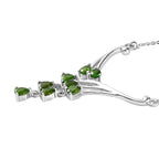 Natürliches Chromdiopsid Collier, ca. 45 cm, 925 Silber platiniert ca. 1.31 ct