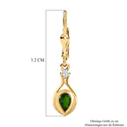 Natürliche Chromdiopsid und weiße Zirkon-Ohrringe, 925 Silber vergoldet ca. 0,98 ct