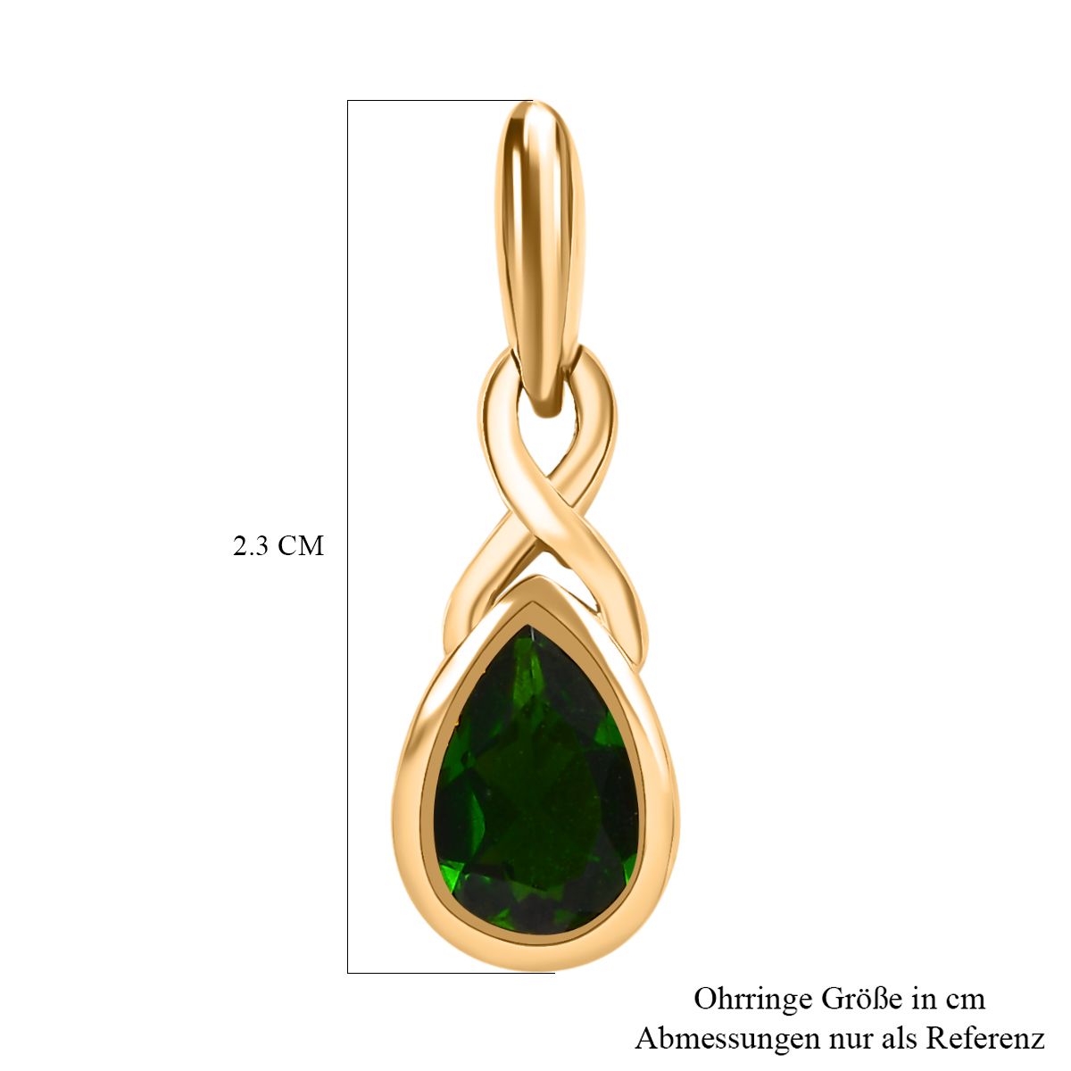 Natürliche Chromdiopsid-Ohrringe, 925 Silber vergoldet ca. 0.92 ct