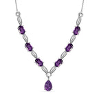 Afrikanische Amethyst Halskette, ca. 45 cm, 925 Silber ca. 3.00 ct