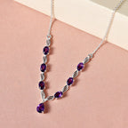 Afrikanische Amethyst Halskette, ca. 45 cm, 925 Silber ca. 3.00 ct