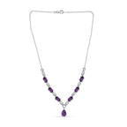 Afrikanische Amethyst Halskette, ca. 45 cm, 925 Silber ca. 3.00 ct