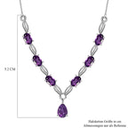 Afrikanische Amethyst Halskette, ca. 45 cm, 925 Silber ca. 3.00 ct